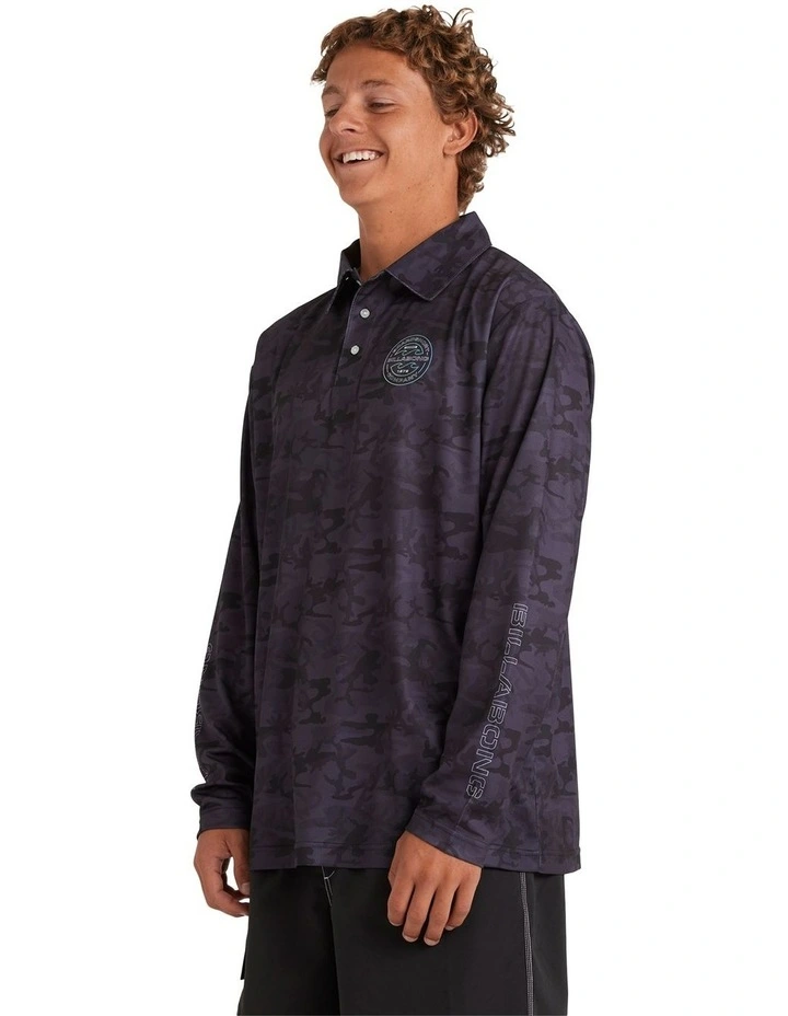 Fisho Long Sleeve Surf Shirt in Grey image 3