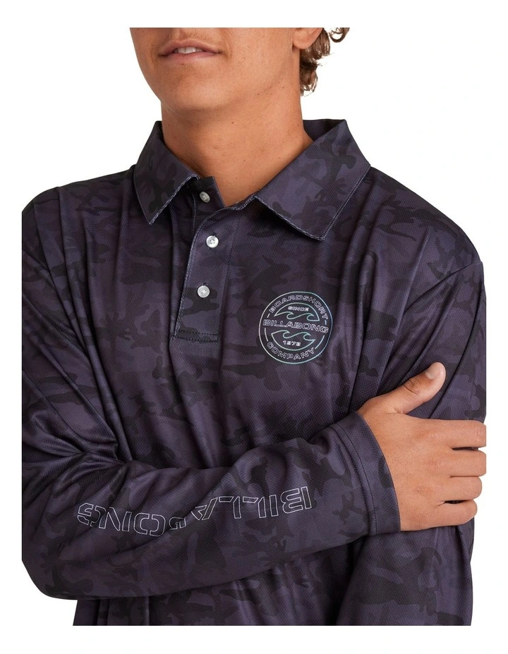 Fisho Long Sleeve Surf Shirt in Grey image 4