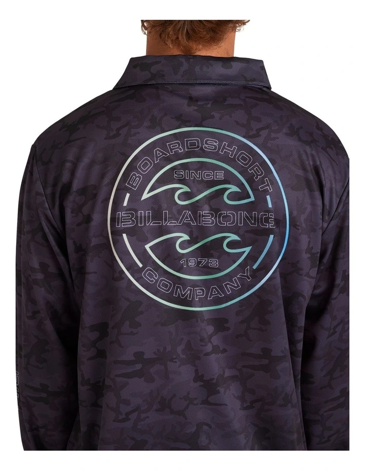 Fisho Long Sleeve Surf Shirt in Grey image 5