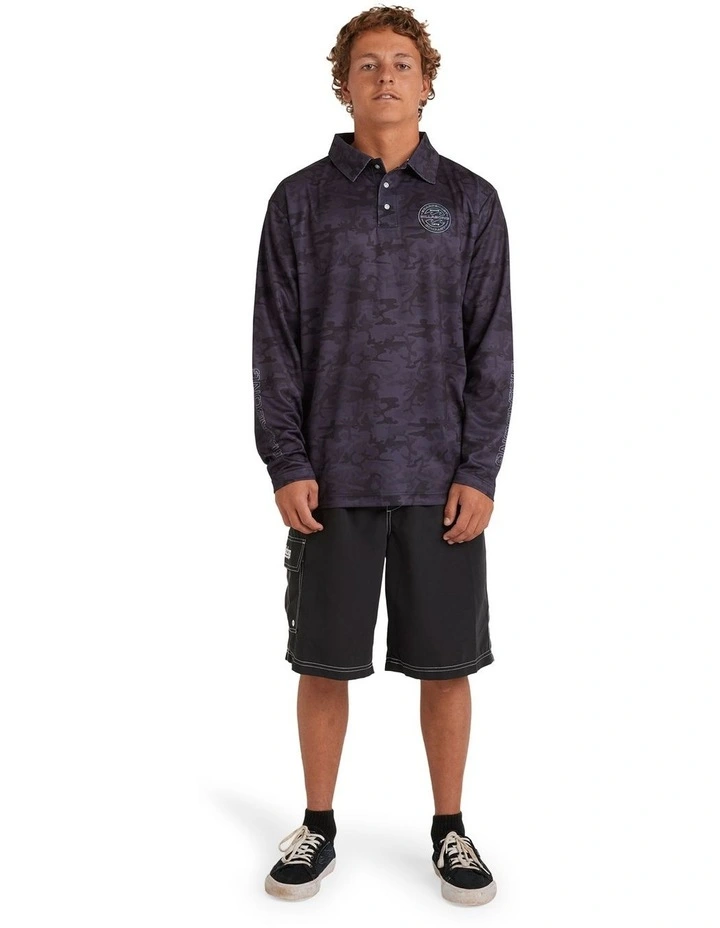 Fisho Long Sleeve Surf Shirt in Grey image 6