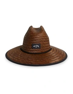 Tides Print Straw Hat in Brown