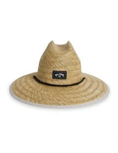 Tides Print Straw Hat in Beige