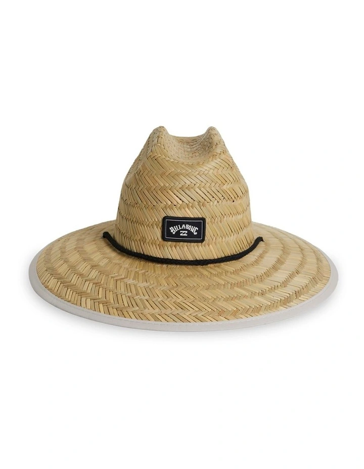 Tides Print Straw Hat in Beige image 1