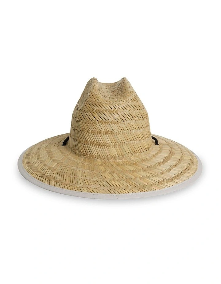 Tides Print Straw Hat in Beige image 4
