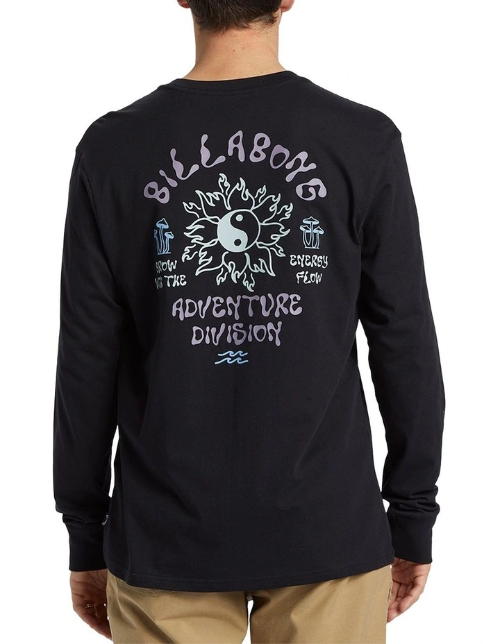 Flow Long Sleeve T-shirt in Black image 2