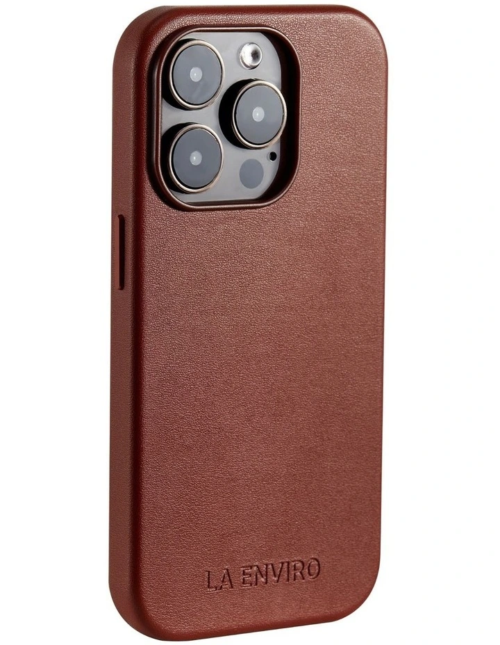 Iphone 14 Pro Vegan Leather Case With Magsafe in Brown image 3