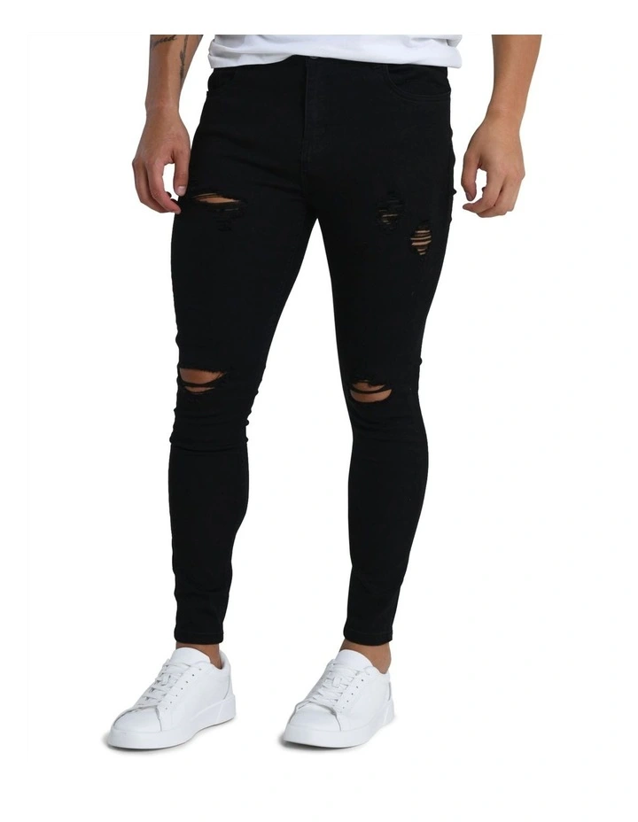 Kensington Distressed Jean in Charcoal Black image 1