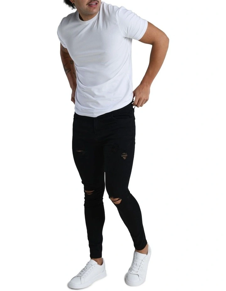 Kensington Distressed Jean in Charcoal Black image 3