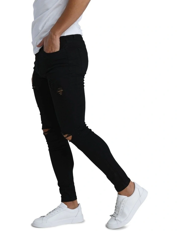 Kensington Distressed Jean in Charcoal Black image 4