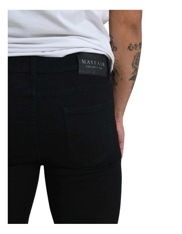 Kensington Distressed Jean in Charcoal Black image 6