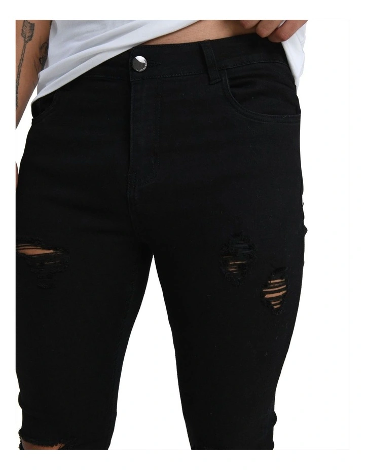 Kensington Distressed Jean in Charcoal Black image 7