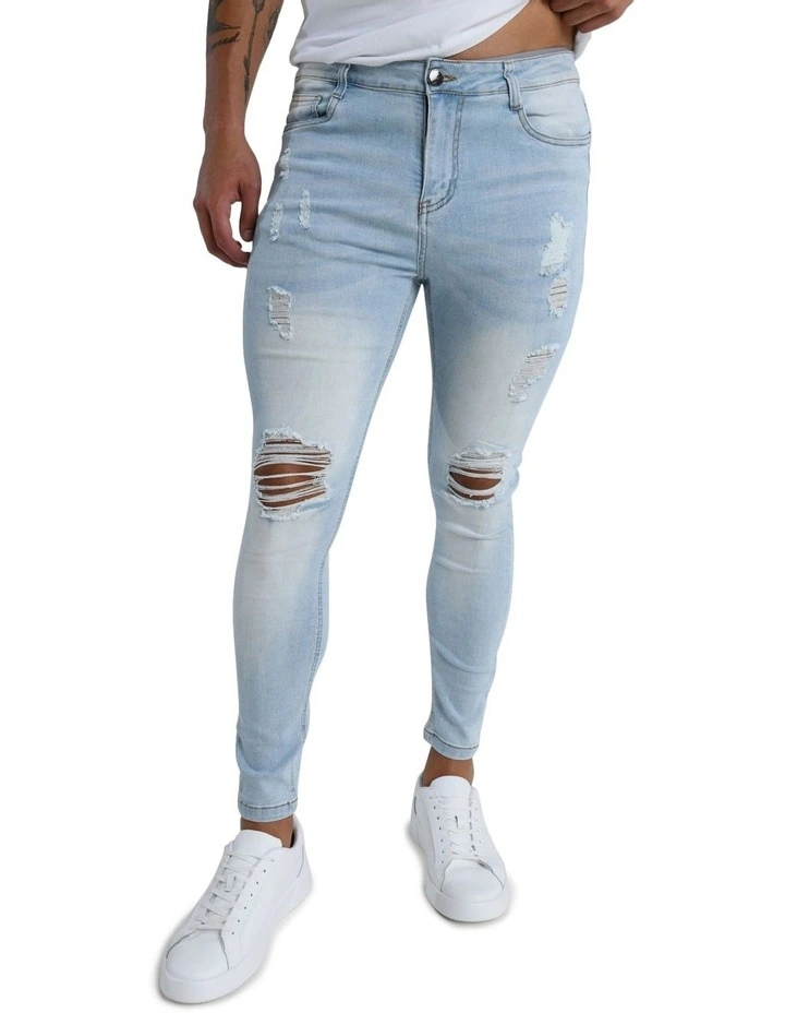 Oxford Distressed Jean in Light Blue image 1