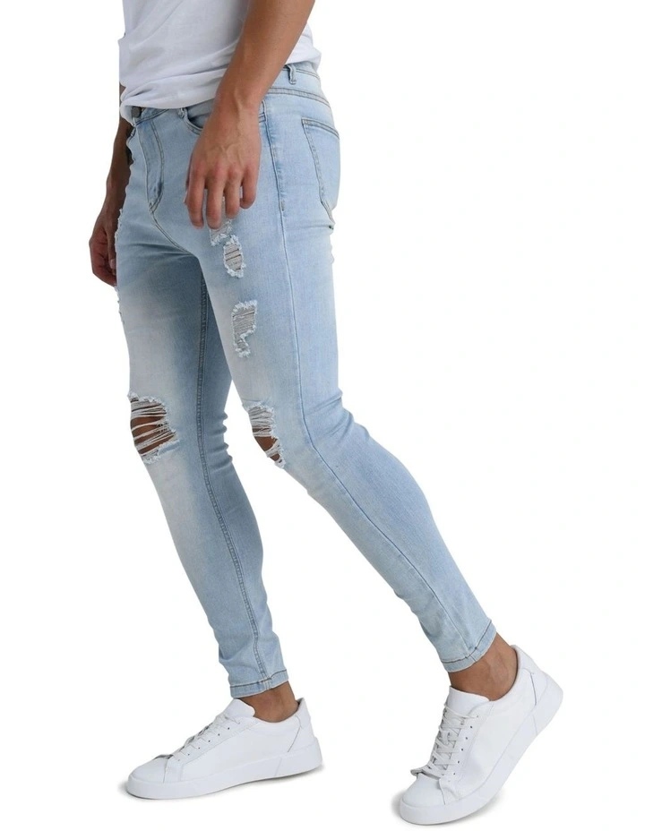 Oxford Distressed Jean in Light Blue image 5