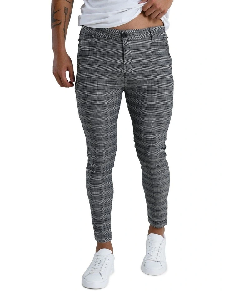 Essex Classic Checkered Pant in Grey image 1