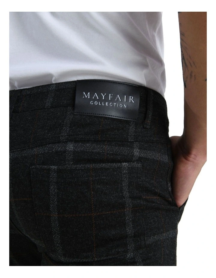Chester Dark Checkered Pant in Dark Brown image 4