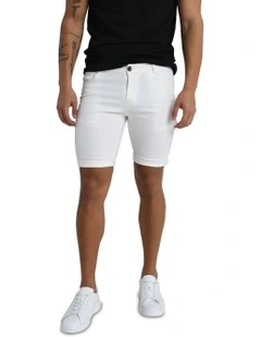 Camber Short in White
