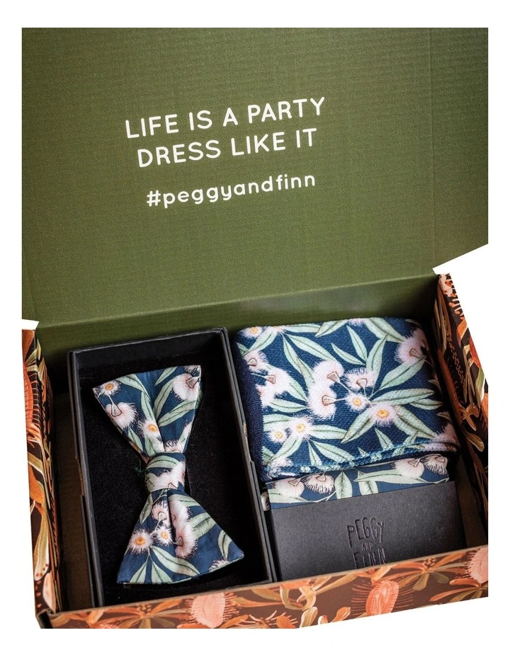 Flowering Gum Bow Tie Gift Set in Blue image 1