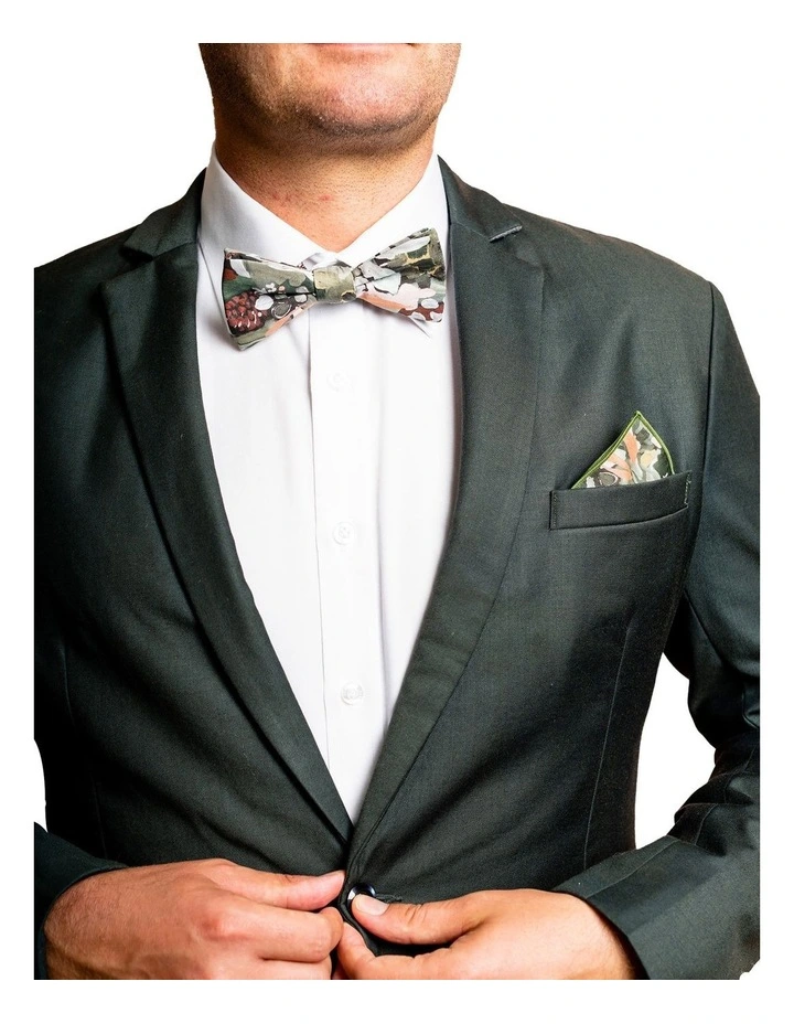 Spotted Gum Pocket Square in Green image 2