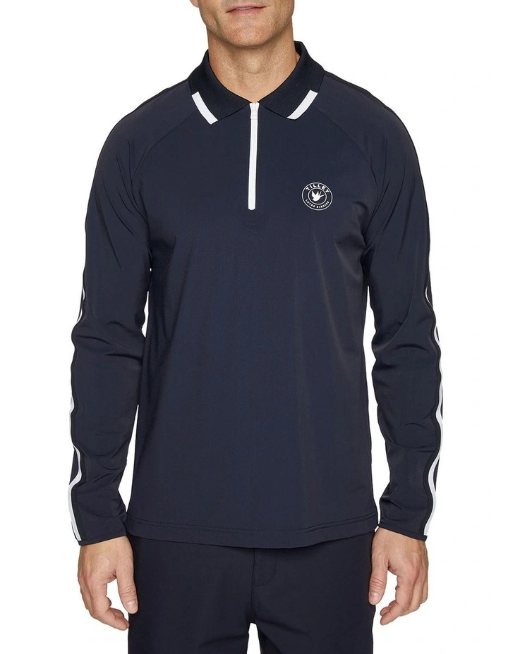 Prestwick Long Sleeve Polo in Navy image 1