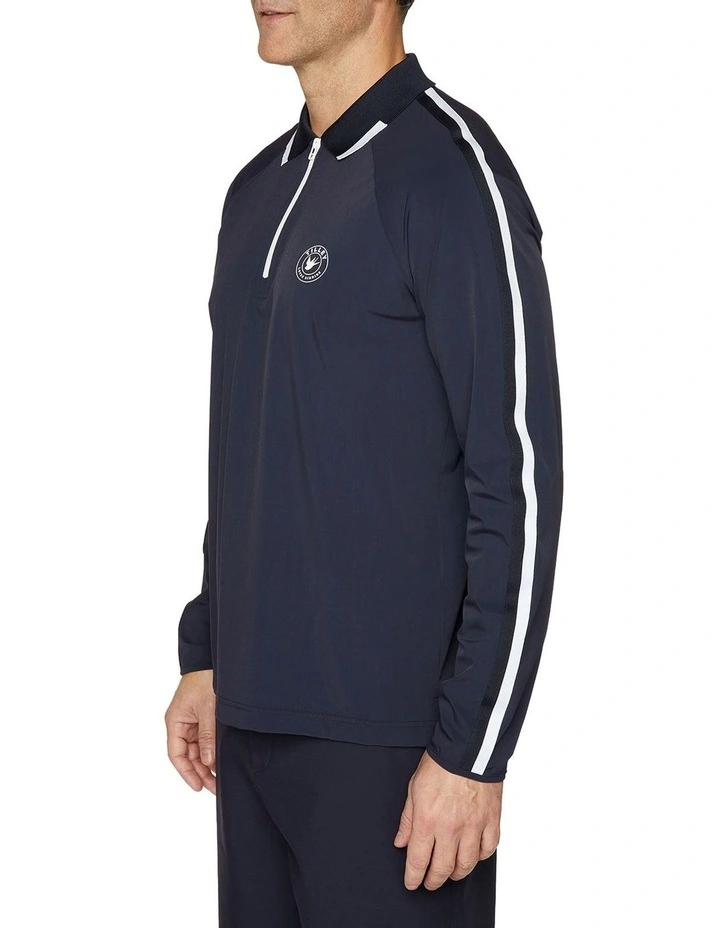 Prestwick Long Sleeve Polo in Navy image 3