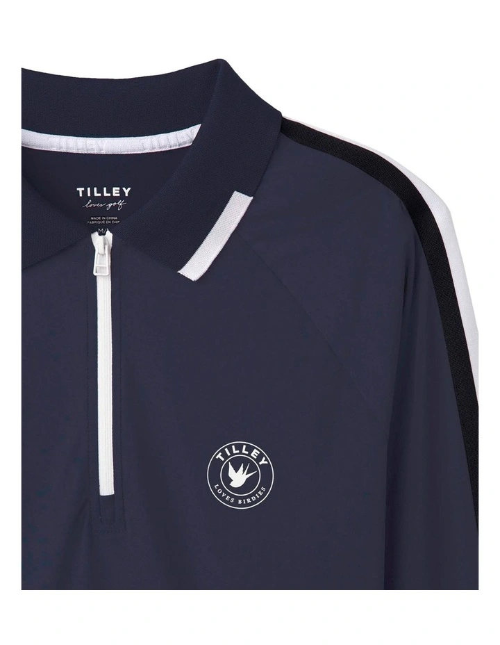 Prestwick Long Sleeve Polo in Navy image 4