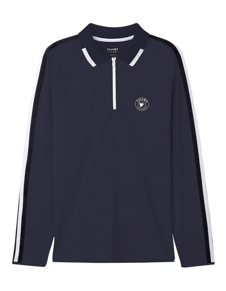 Prestwick Long Sleeve Polo in Navy image 5