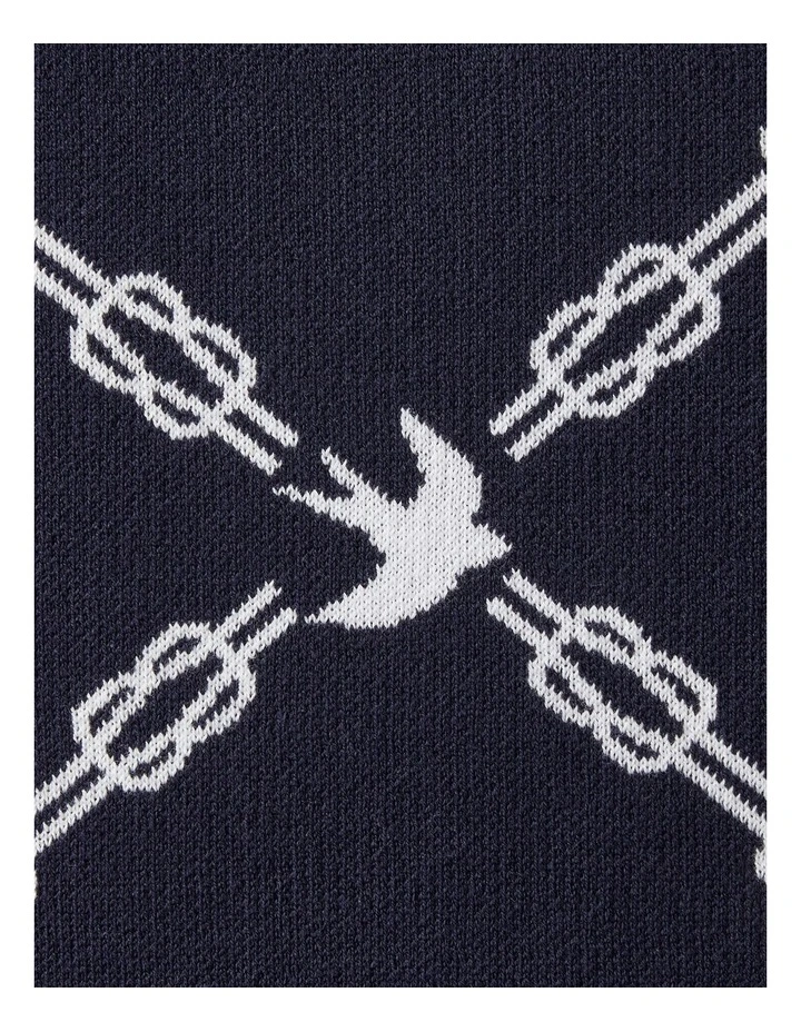 Jacquard Polo in Navy image 4
