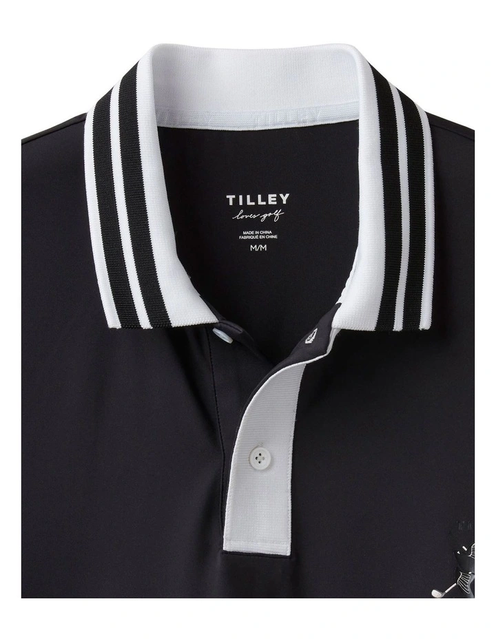 Crest Polo in Black image 3