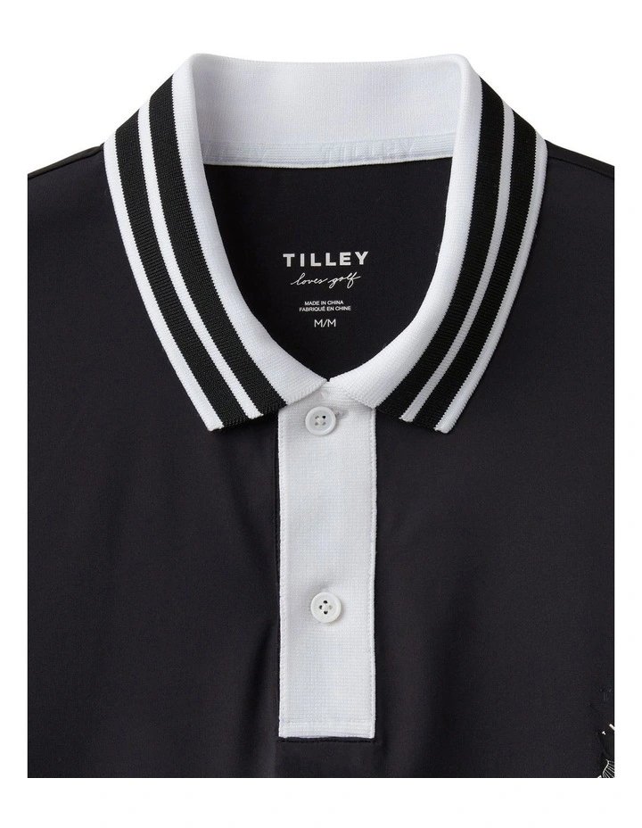 Crest Polo in Black image 6