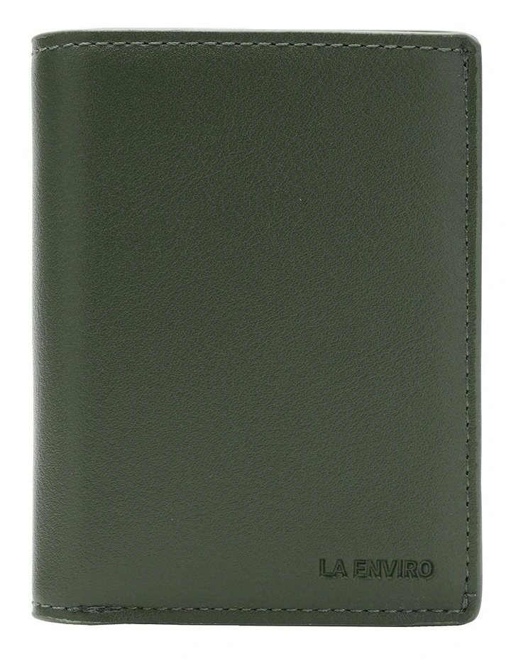 Stanley Minimalist Coin Pocket Vegan Leather Wallet in Green image 2