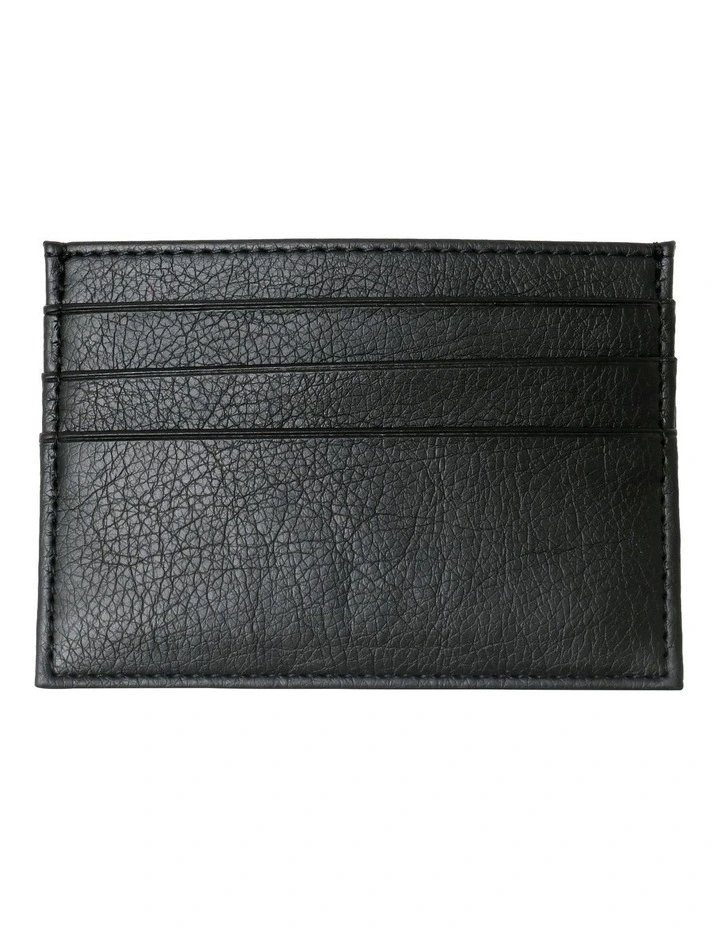 Avoca Minimalist Unisex Vegan Leather Card Holder in Black image 3