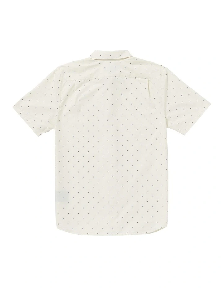 Honestone Woven Short Sleeve Shirt in Off White image 4