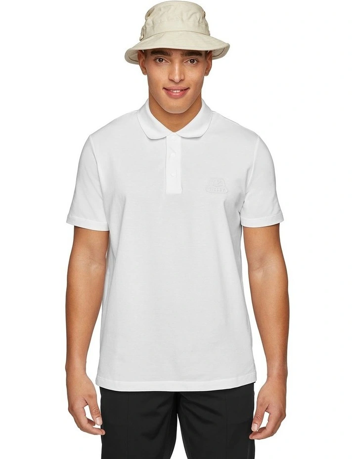 Pique Polo With 3d Logo in White image 1