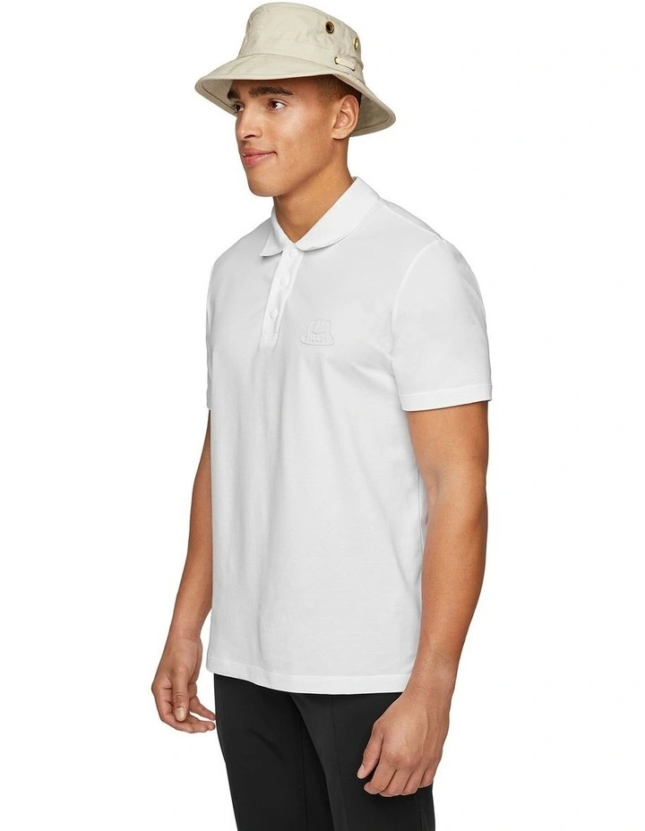 Pique Polo With 3d Logo in White image 3