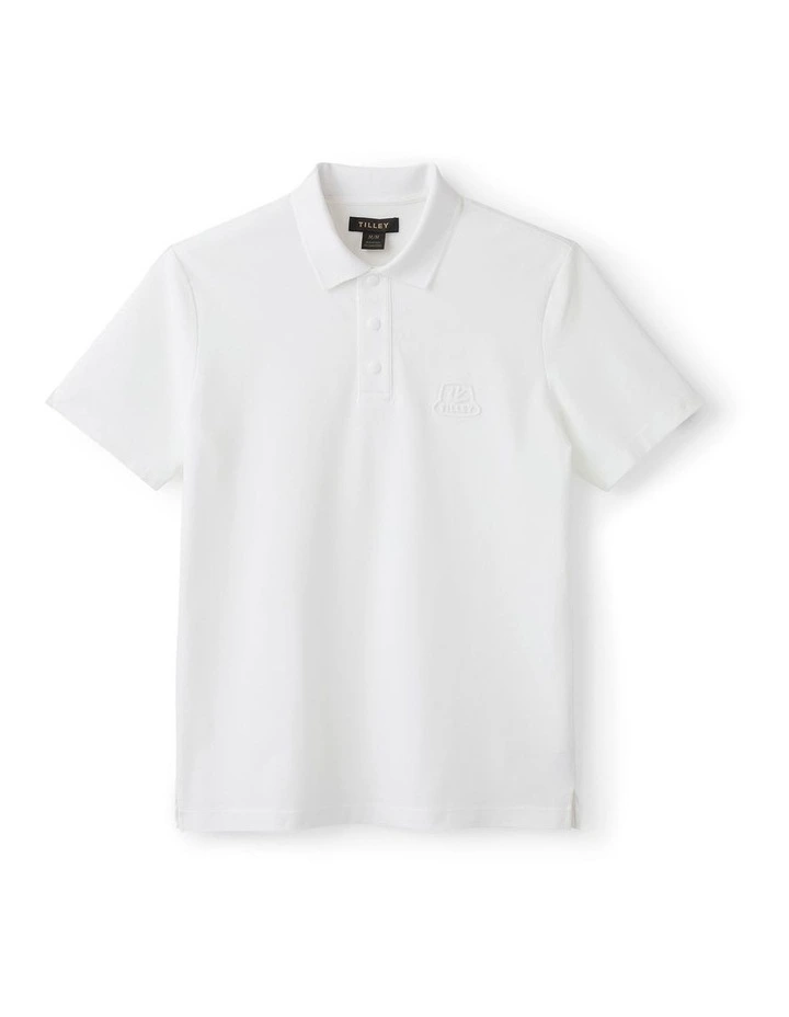 Pique Polo With 3d Logo in White image 4