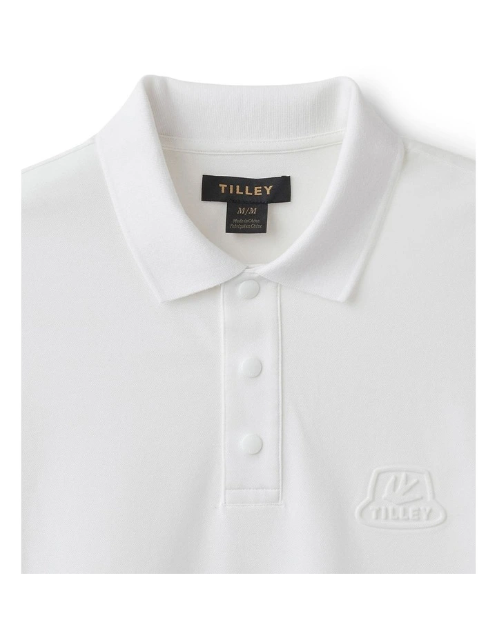 Pique Polo With 3d Logo in White image 5
