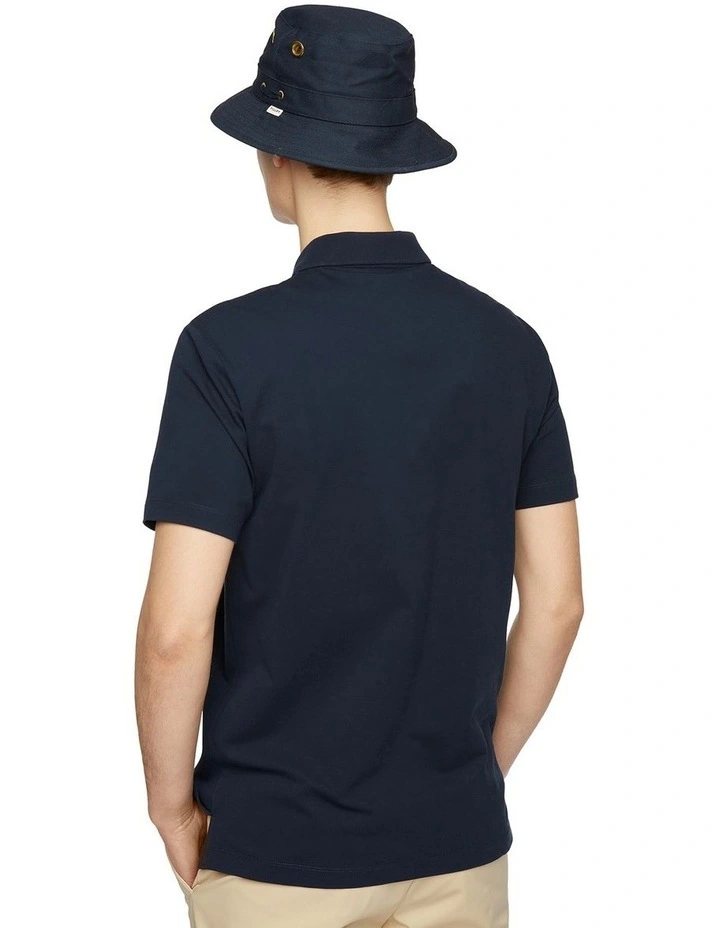 Pique Polo With 3d Logo in Navy image 2