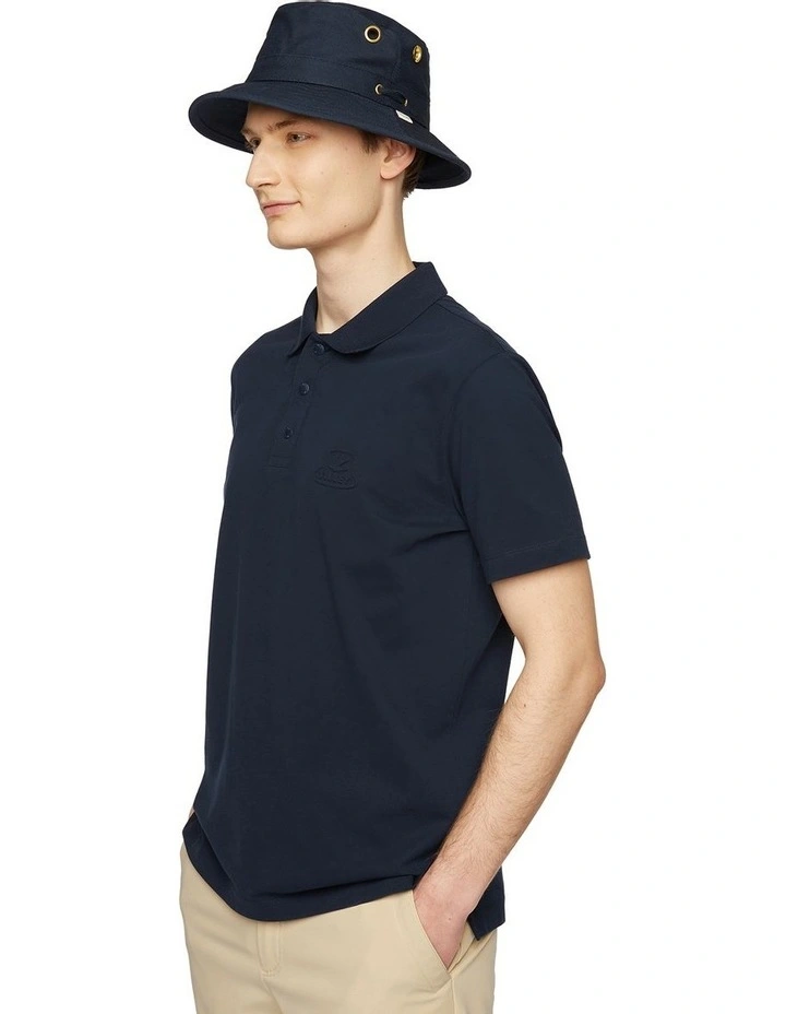 Pique Polo With 3d Logo in Navy image 3