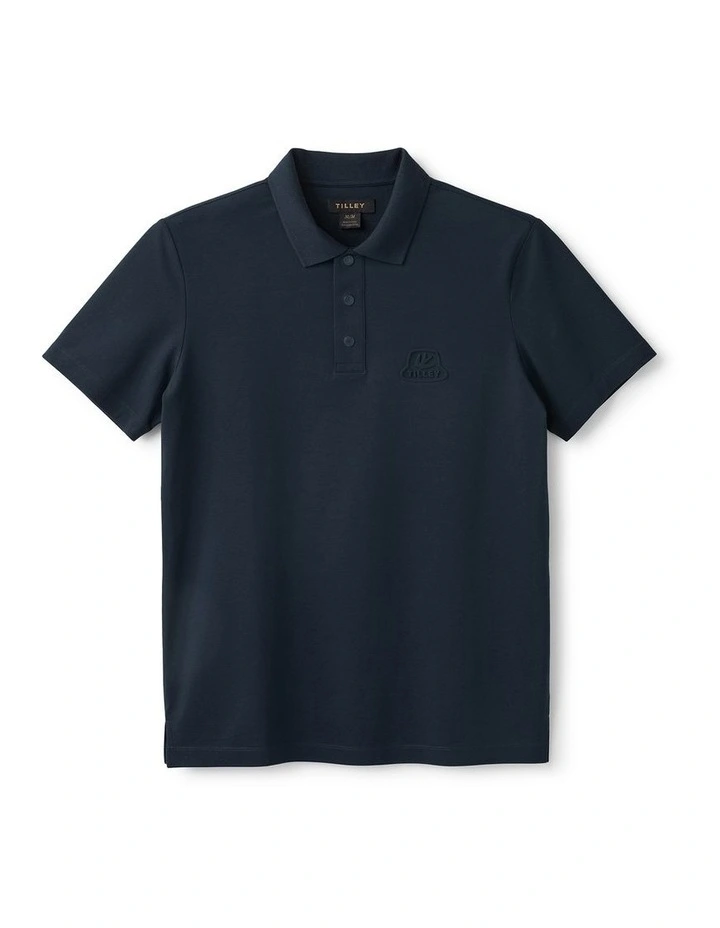 Pique Polo With 3d Logo in Navy image 4