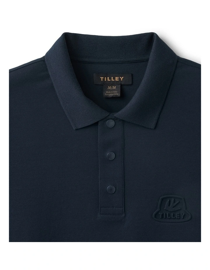 Pique Polo With 3d Logo in Navy image 5