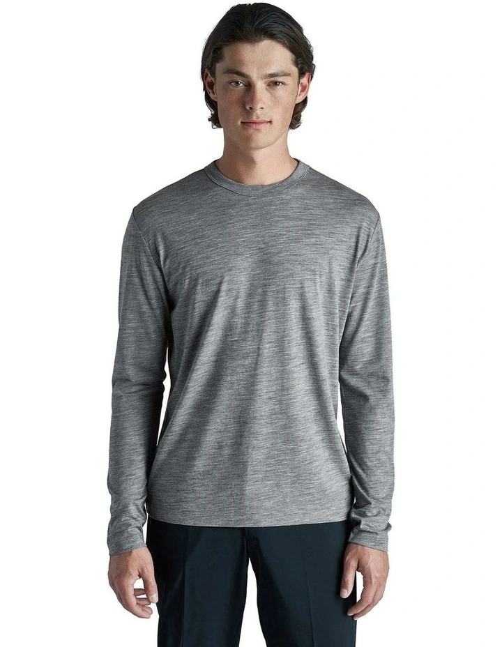 Merino Long Sleeve Tee in Grey image 1