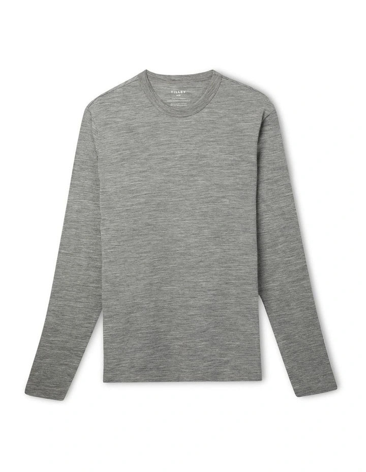 Merino Long Sleeve Tee in Grey image 4