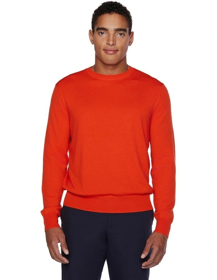 Stretch Merino Crew in Orange image 1