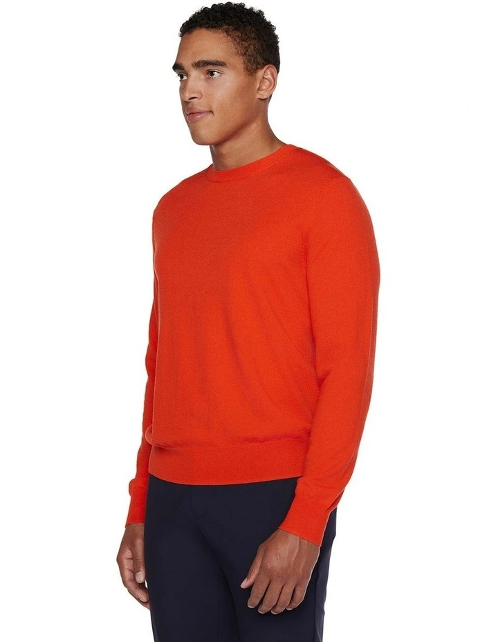 Stretch Merino Crew in Orange image 3