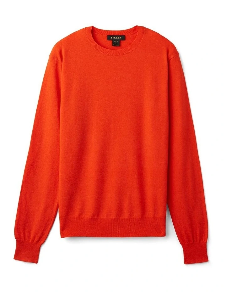 Stretch Merino Crew in Orange image 4