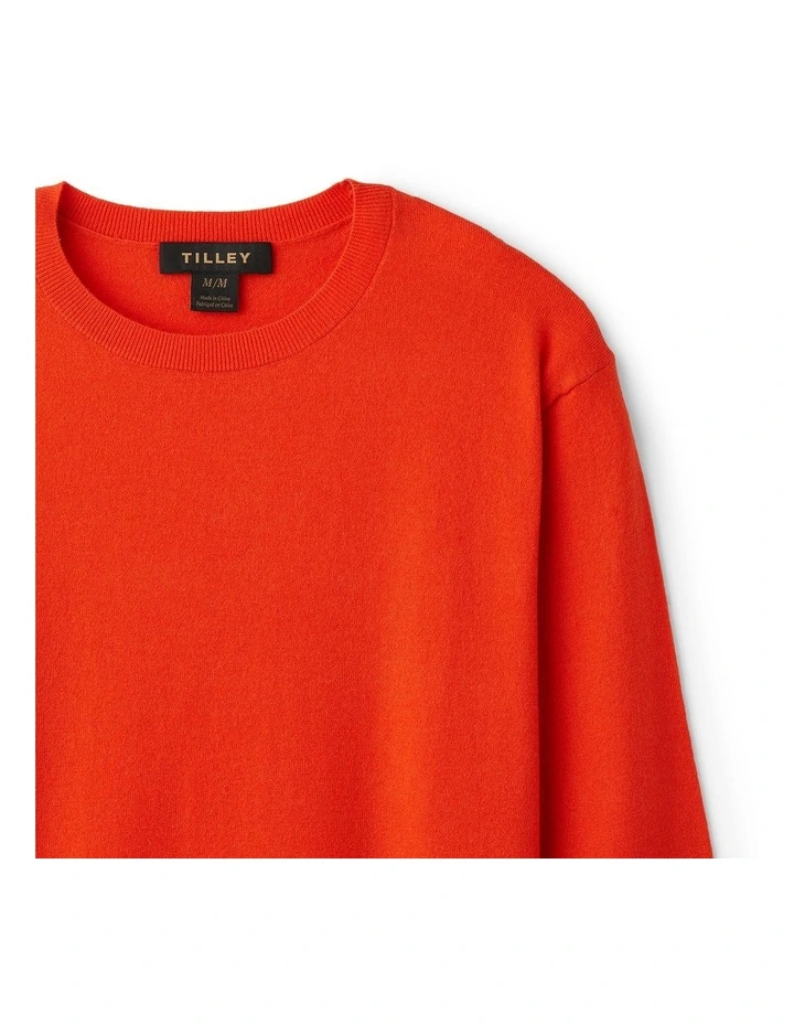 Stretch Merino Crew in Orange image 5