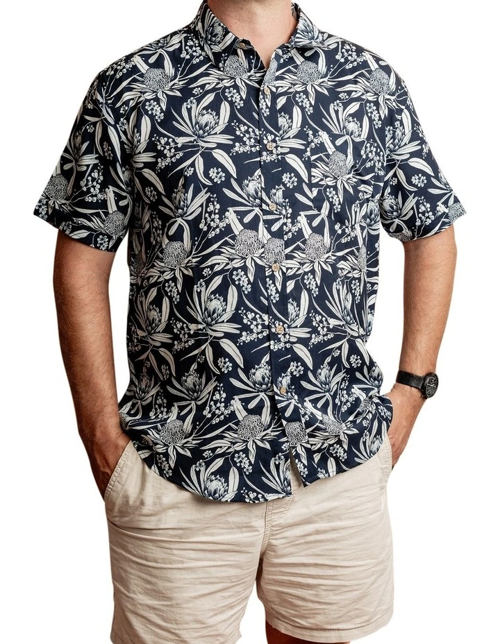 Natives Short Sleeve Shirt in Navy image 1