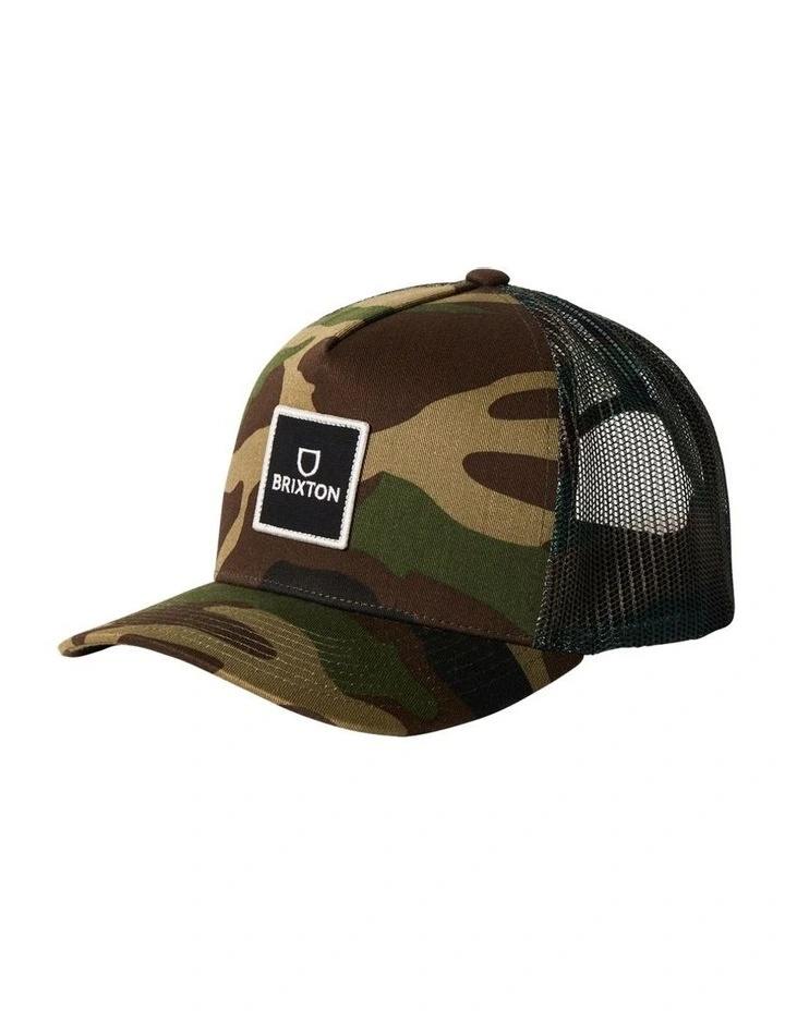 Brixton Alpha Block X C Mp Mesh Cap Camo in Green | MYER