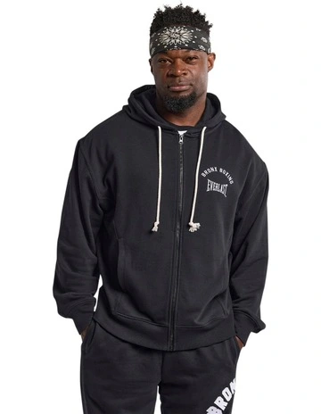 Lifters Zip Through Hoodie in Black