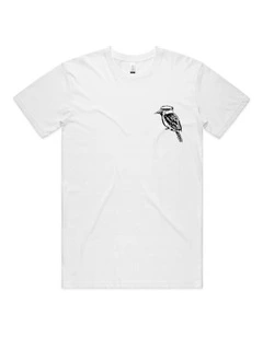 Kookaburra Pocket Print T-Shirt in White
